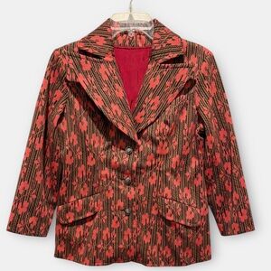 Vintage Handmade Floral Blazer Jacket Sz M